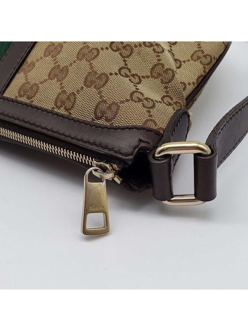 Authentic Gucci Ophidia GG Supreme Crossbody/Web Stripe Canvas Shoulder Bag - Picture 10 of 16